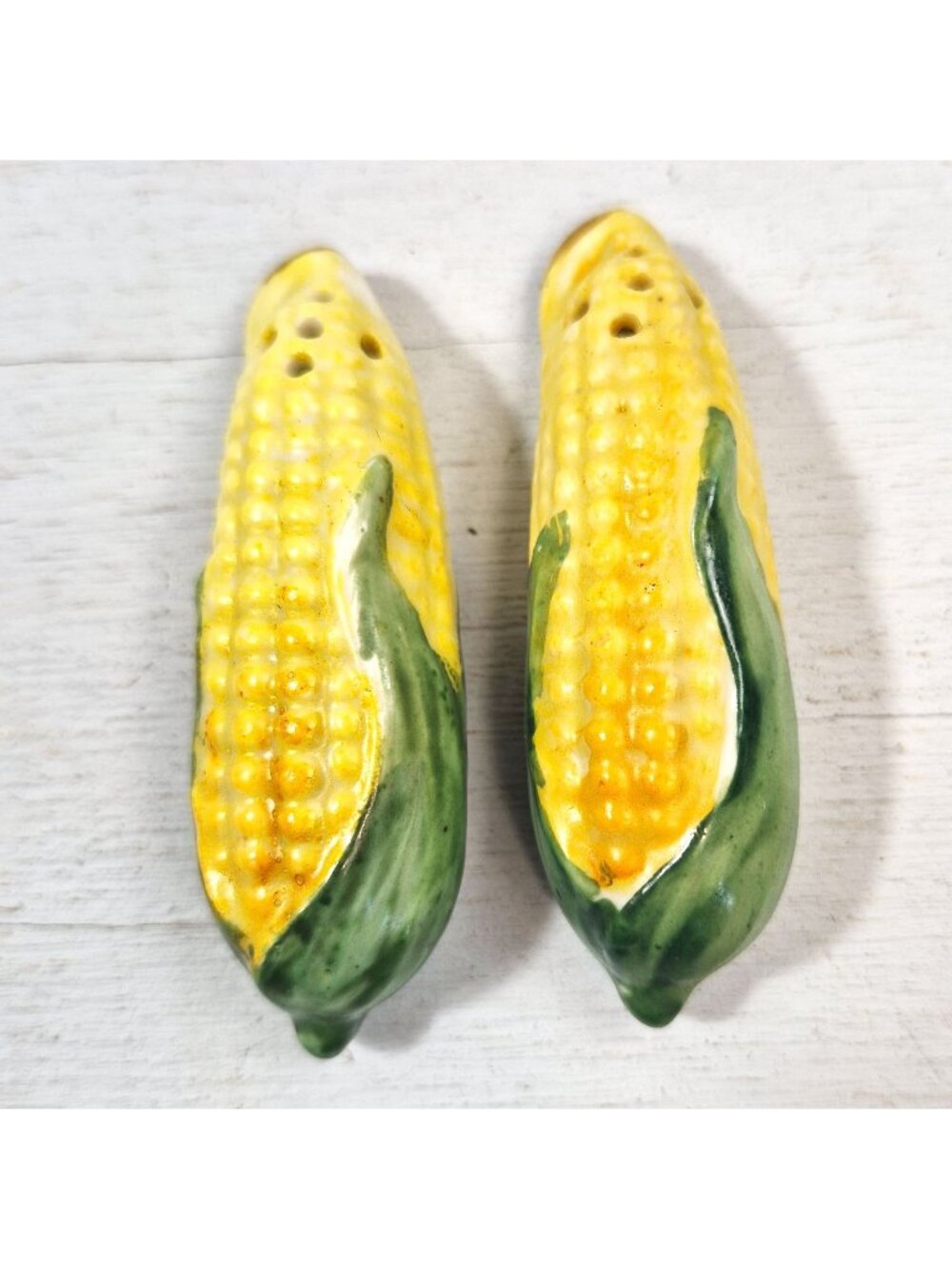 Vintage Corn Cob Salt & Pepper Shakers Japan Ceramic Set Novelty
